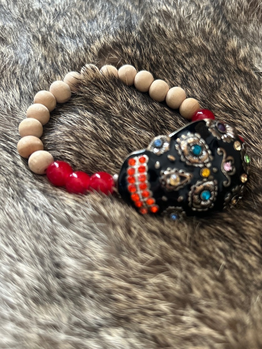 Sugar Skull stretch bracelet from Mexico